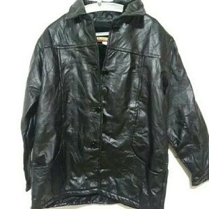 Brand new tudor court black ladies leather coat xl loose buttons